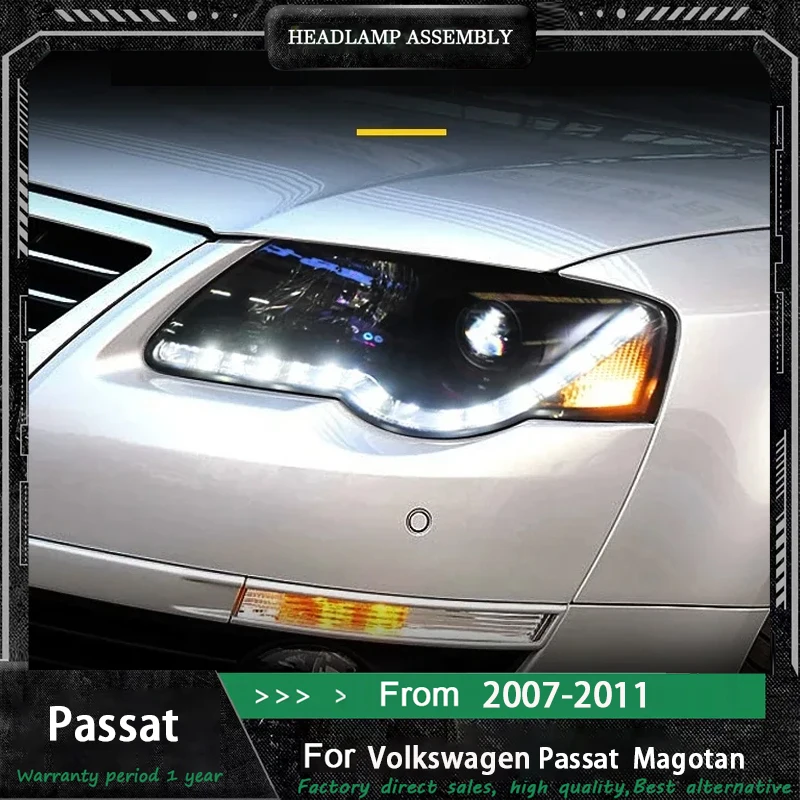 

Автомобильные фары для VW Passat B6 светодиодные фары 2005 2006 2007 2008-2011 Passat B6 Magotan фара Drl линза проектора автомобильная