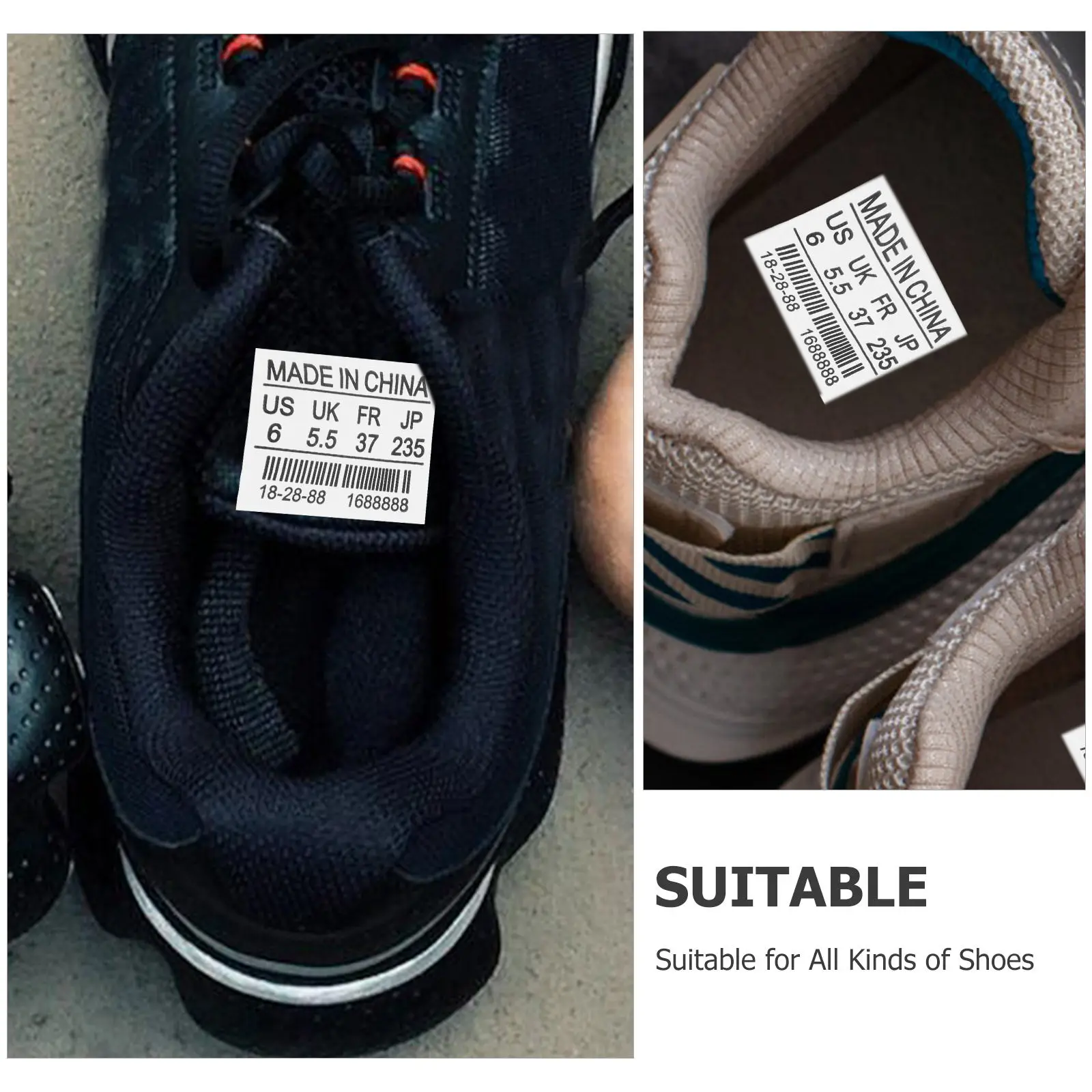 

4 листа наклеек с номерами для обуви, многоразовые клейкие этикетки для обуви, система классификации, идеально подходят для розничного хранения