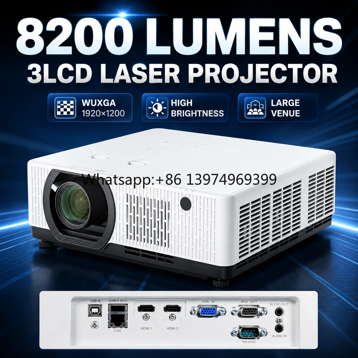 8200 Lumens 3LCD Laser Projector WUXGA China Top Projector Factory