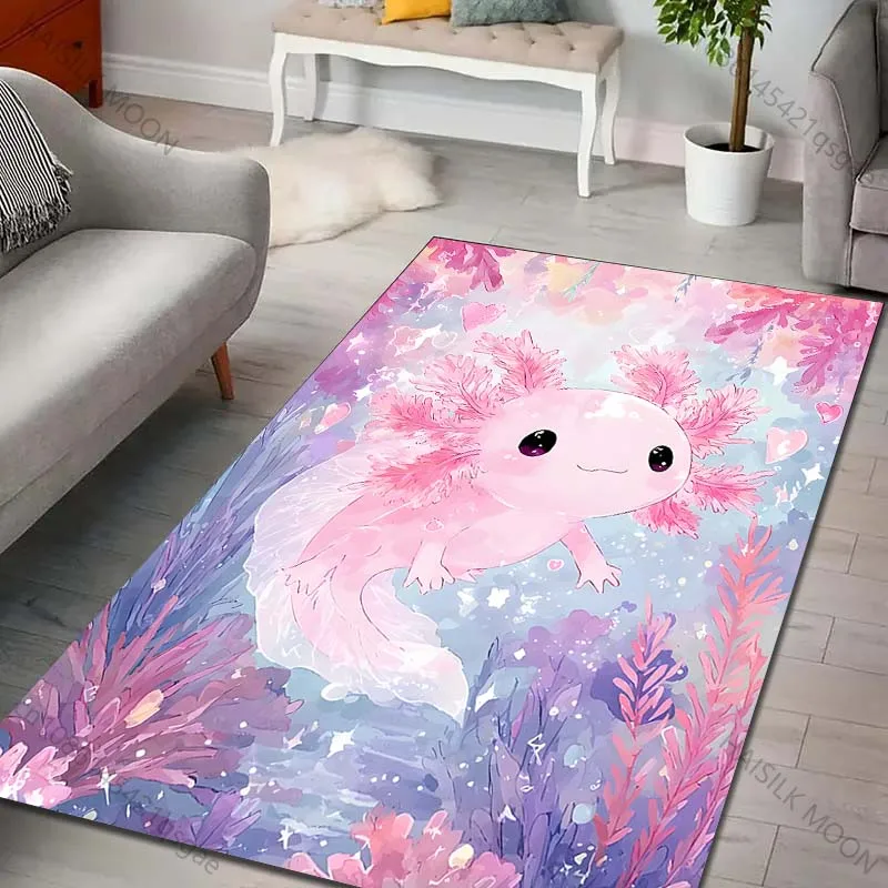 Multiple sizes Cute pink aquatic creature Print Carpet Rug for Living Room Bedroom Sofa Doormat Home Decor Non-slip Floor Mat