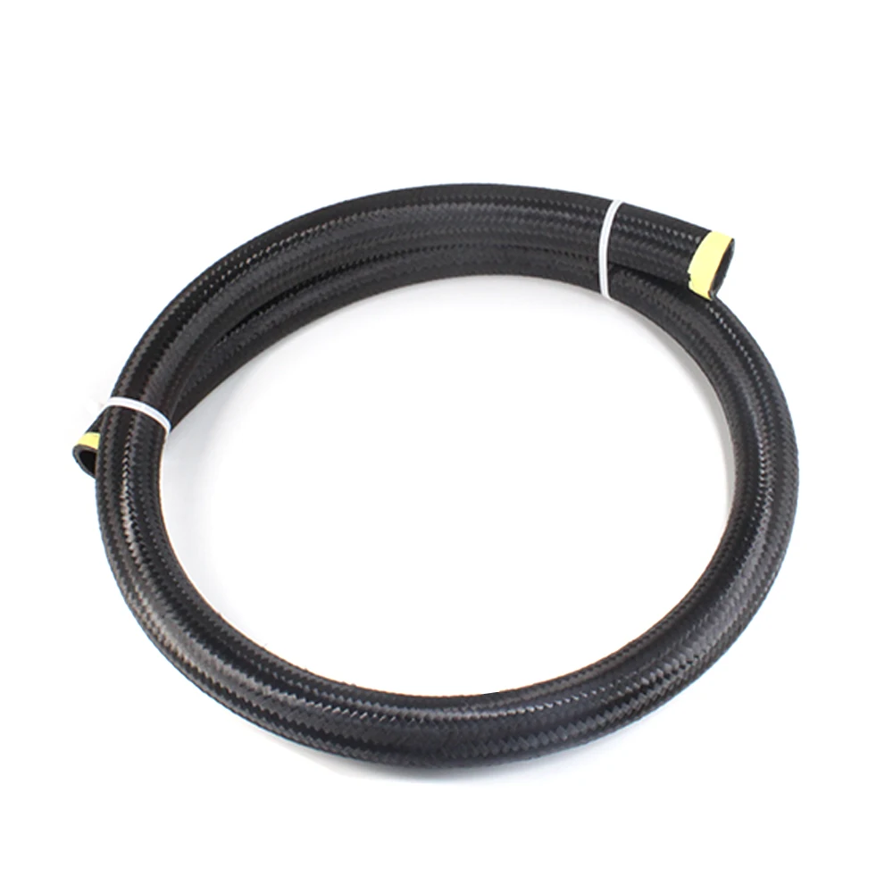 10M AN20 Universal Fuel Hose Motor Pipe Oil Gas Line Tube Nylon S.S Braided Rubber CPE Cooling Pipe Cooler Hose Line Tube Black