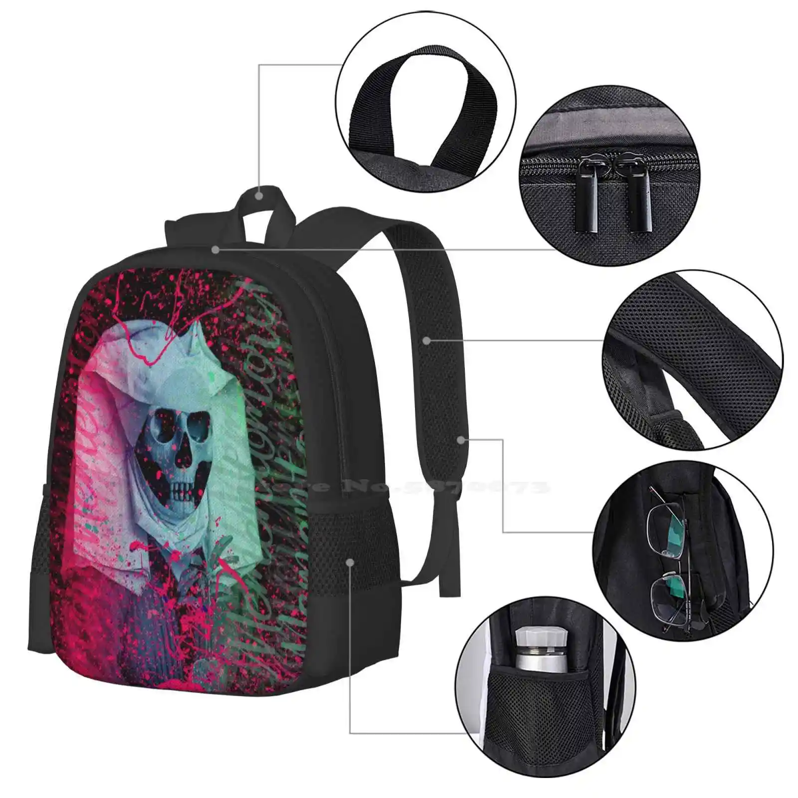 Memento Mori School Bags Travel Laptop Backpack