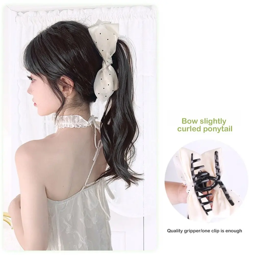جديد متعدد الألوان Bowknot الجانب ذيل حصان الطبقات نمط DIY بها بنفسك النساء مخلب كليب Bowknot تصميم الطبيعية الطبقات ذيل حصان لباس غير رسمي