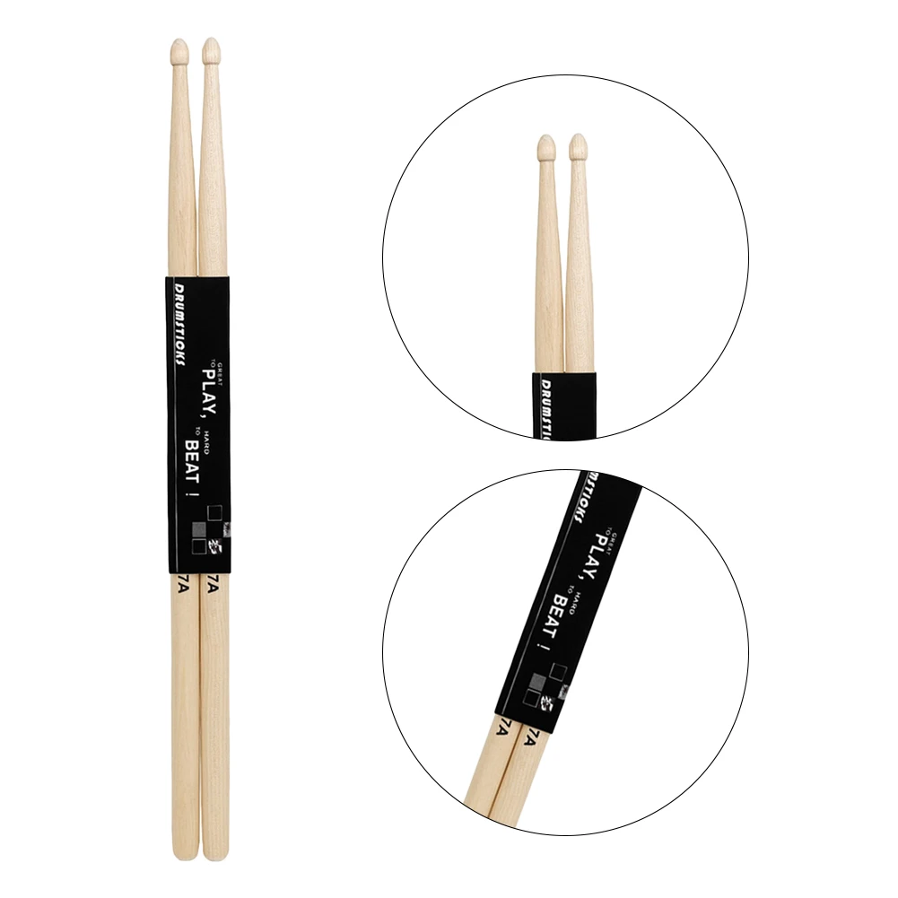 

12 Pairs Wooden Drumsticks Maple Wood Drum Sticks Set Comfortable Grip for Beginners Percussion Instruments Accessories