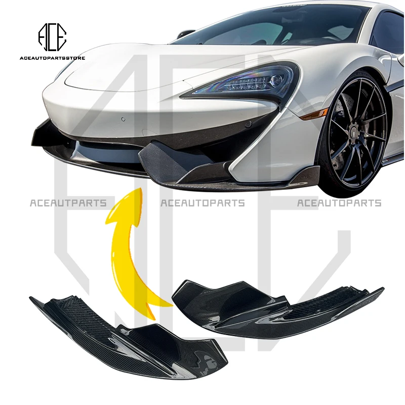 Car Front Bumper Wrap Angle Protection For McLaren 540s 570s 570Gt Vors Style Wrap Angle Splitter Carbon Fiber Auto Modification