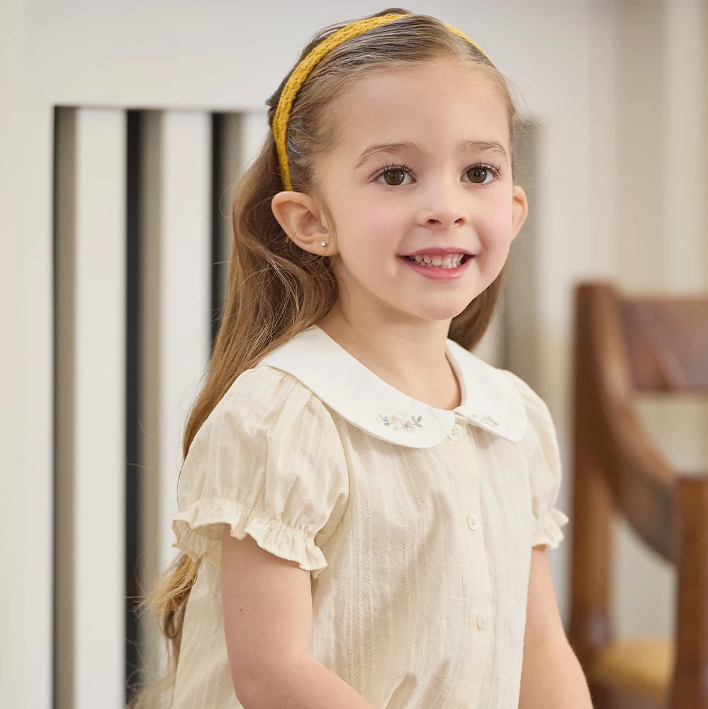 Dave Bella Girls Summer Shirt Children Cool Blouse Kids Clothes Elegant Short Sleeve Casual Fashion Outdoor Tops Sweet DB2261854