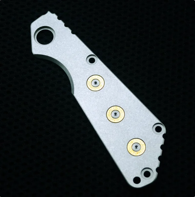 1pc TC4 Titanium alloy Blade Handle Scale for SNG Flat Stone Washing with Brass Primer ST Titanium alloy patch