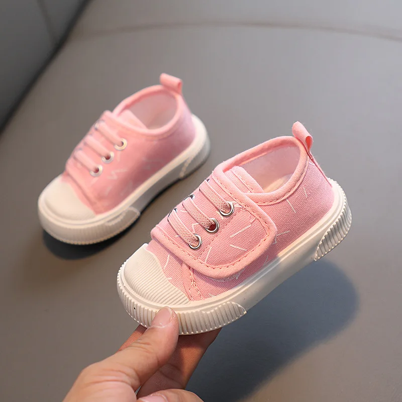 Kids Shoes for Girls Boys Sneakers Canvas Toddler Candy Color Breathable Shoes Soft Bottom Anti Slip Running Sport Casual Shoes