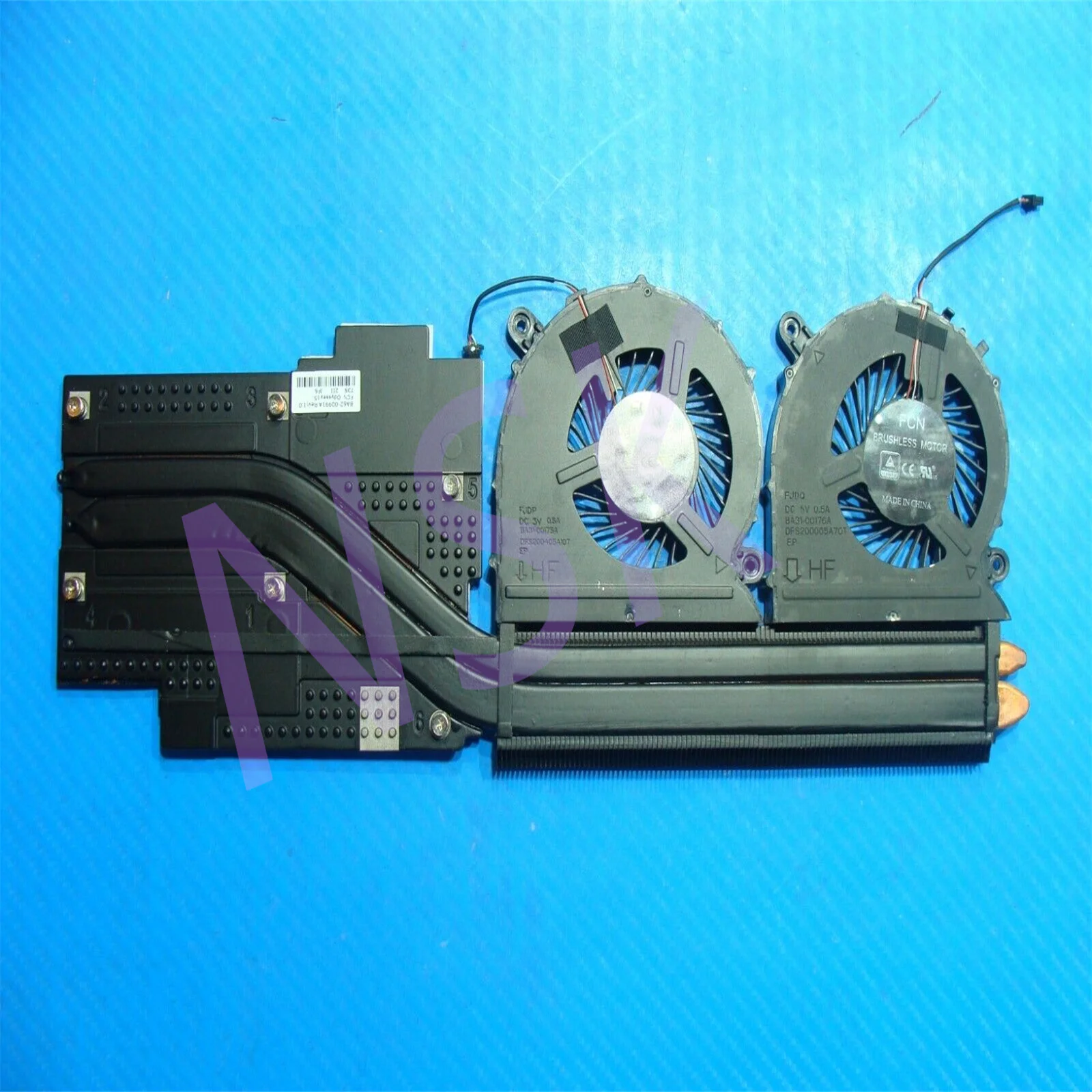 Original OEM CPU ventiladores com dissipador, Samsung Odyssey 800G5M, NP800G5M-X01US, 15.6"