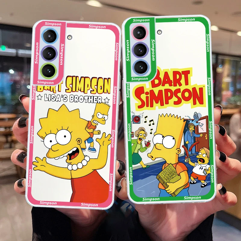 

Disney The Simpsons Sister Transparent Phone Case For Samsung S23 S22 Ultra S21 S20 FE S10 Note20 10 Plus 5G Angel Eyes