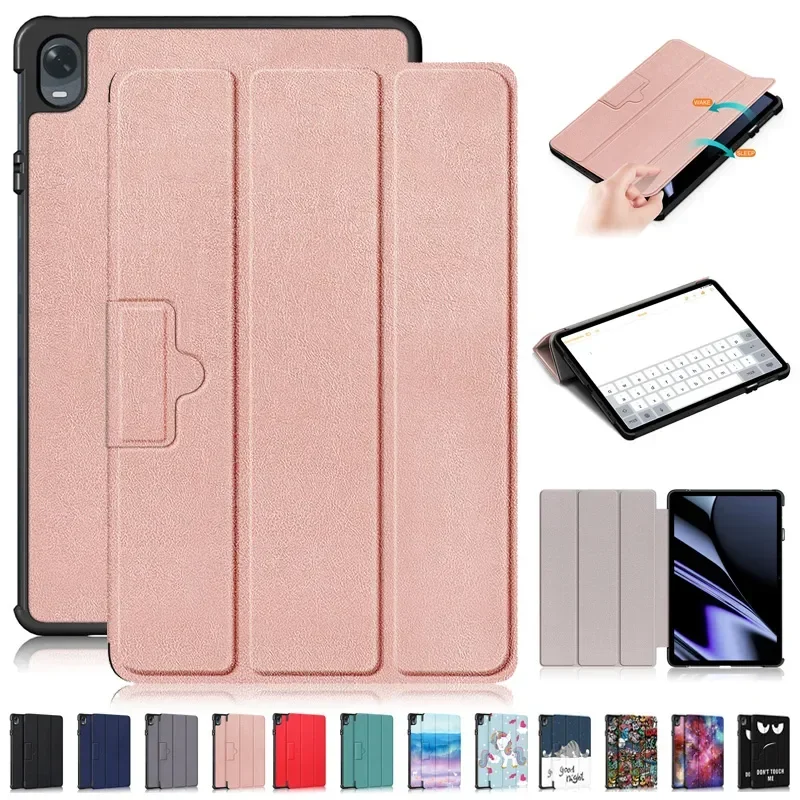 

Auto Sleep/Wake-up For OPPO Pad OPD2101 11 inch Tablet Smart Case PU Leather Folding Stand Cover with Hard Back Shell