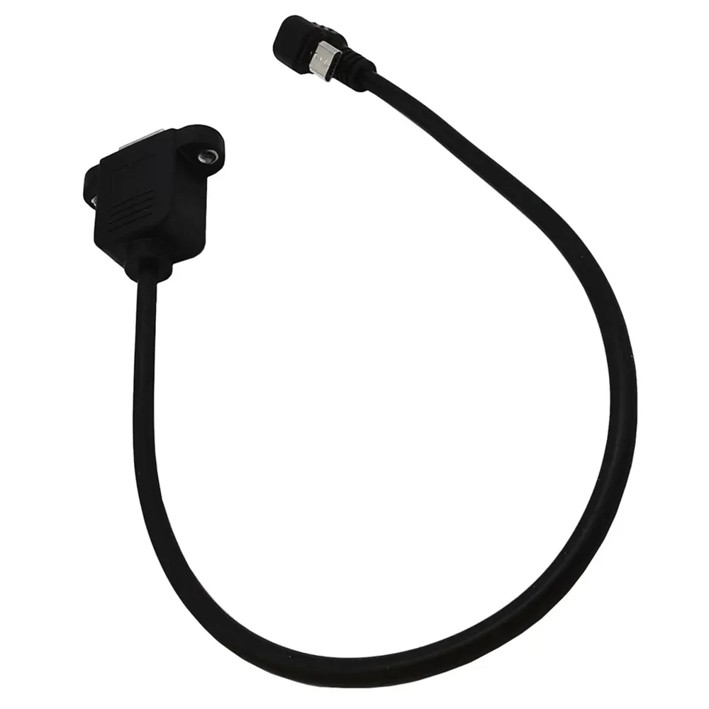USB 2,0 tipo B hembra enchufe montaje en Panel de impresora a tipo U 90 grados USB Micro B 5 pines macho Cable de carga de datos de juegos móviles 0,3 m