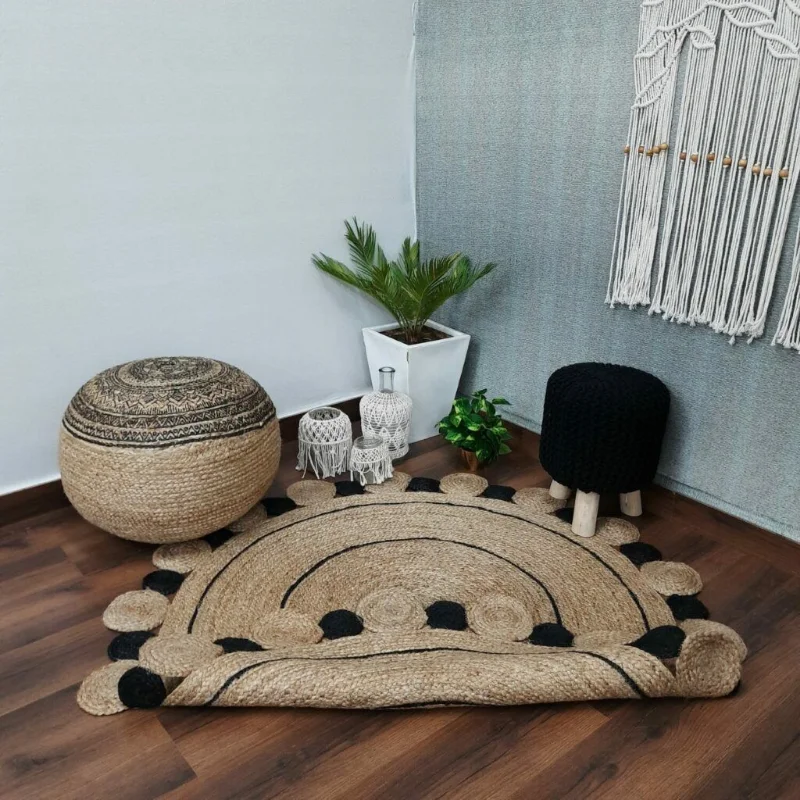 Jute Rug Hand-braided Natural Round Carpet  Area Rugs for Bedroom Carpets for Living Room Home Bedroom Decor