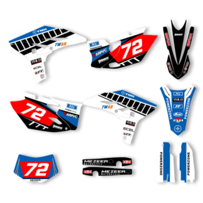 Powerzone For Yamaha WR450F WRF 450 WR 450F 2012 2013 2014 2015 Motorcycle Fairing Graphic Decals Number Name Custom