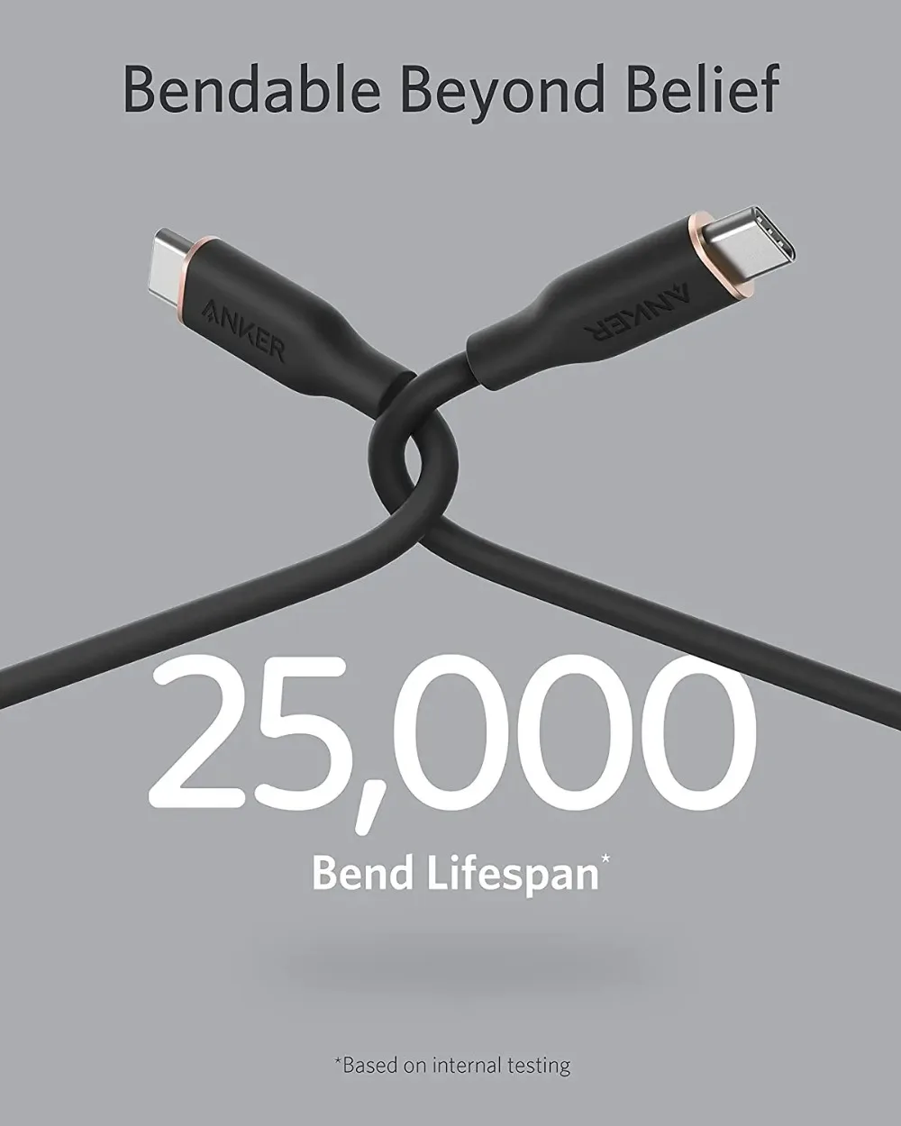 Anker 643 PowerLine III Flow USB C to USB C Cable 100W Fast Charging Silica Gel Cord 3ft 6ft Multiple Lengths