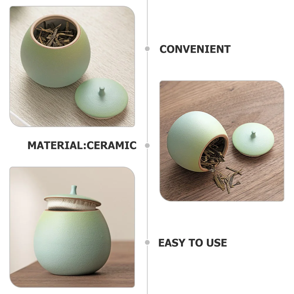 

Ceramic Tea Canister Household Storage Pot Airtight Lid Loose Tea Storage Containers for Freshness Preservation