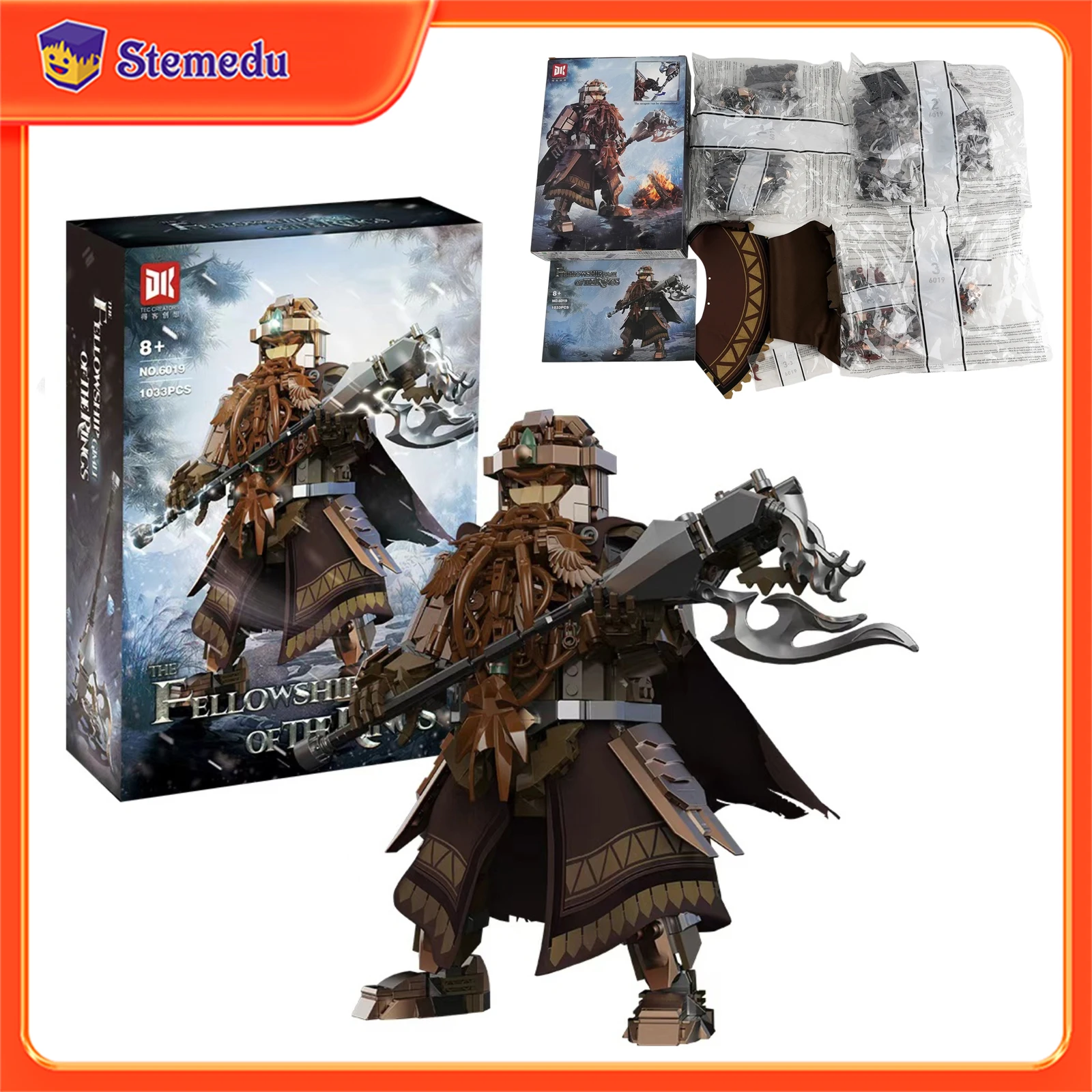 1033PCS Ring Protector Dwarf Warrior Building Blocks Middle-earth Mythology Figure Model Tribal Dwarves Kids Toys Birthday Gifts