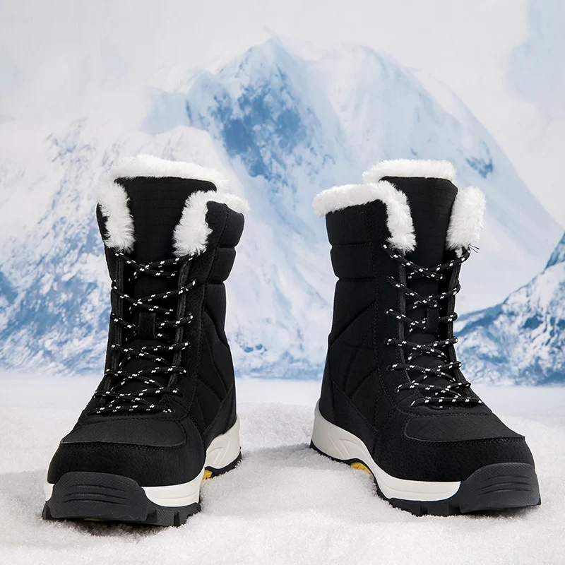 Winter Heren Snowboots Waterdichte Antislip Comfortabele Warme Pluche Voering Outdoor Ski Suède Enkellaarzen Voor Heren