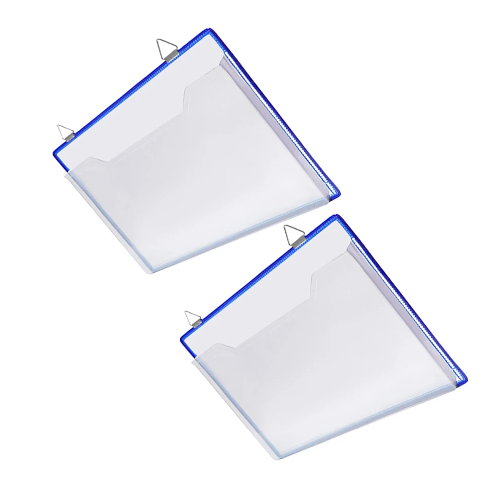 

2Pcs Hanging Clear Paper Holder Folder Clear Document Storage Bag for Office Wall Mount ganizer Long Lasting Plastic