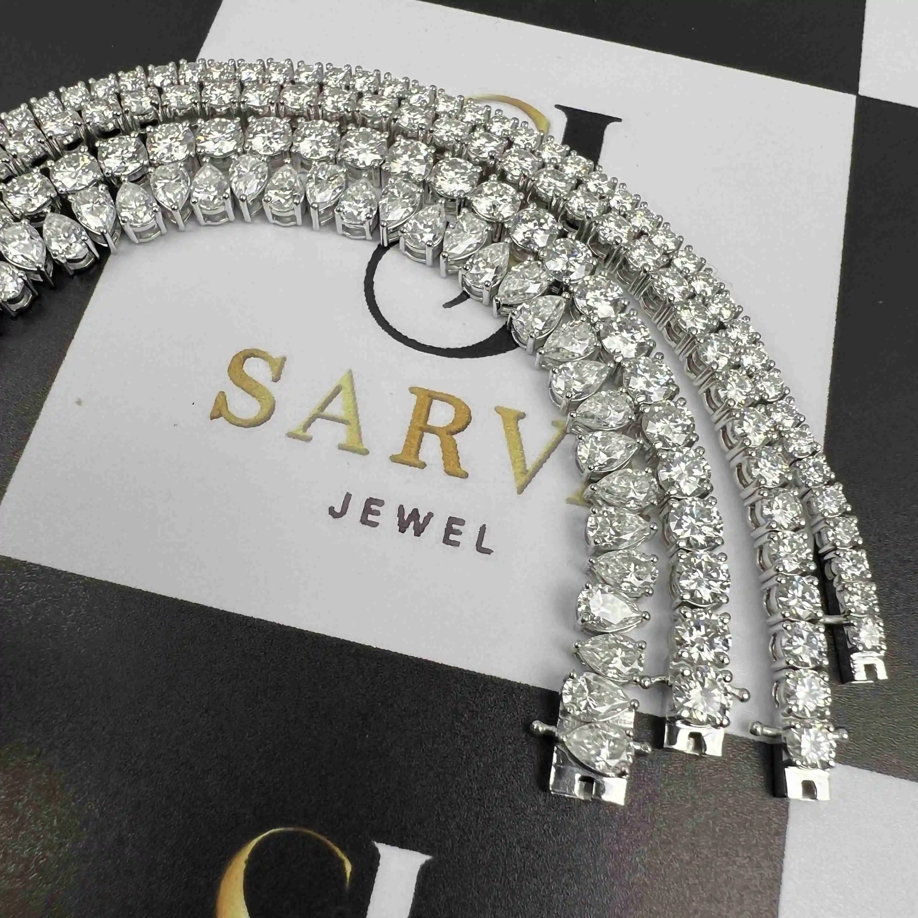 

925 Silver Cvd HPHT Lab Grown Diamond Tennis Bracelet 18K 14K White Gold 3mm 4mm 5mm IGI Certified Women's Gift