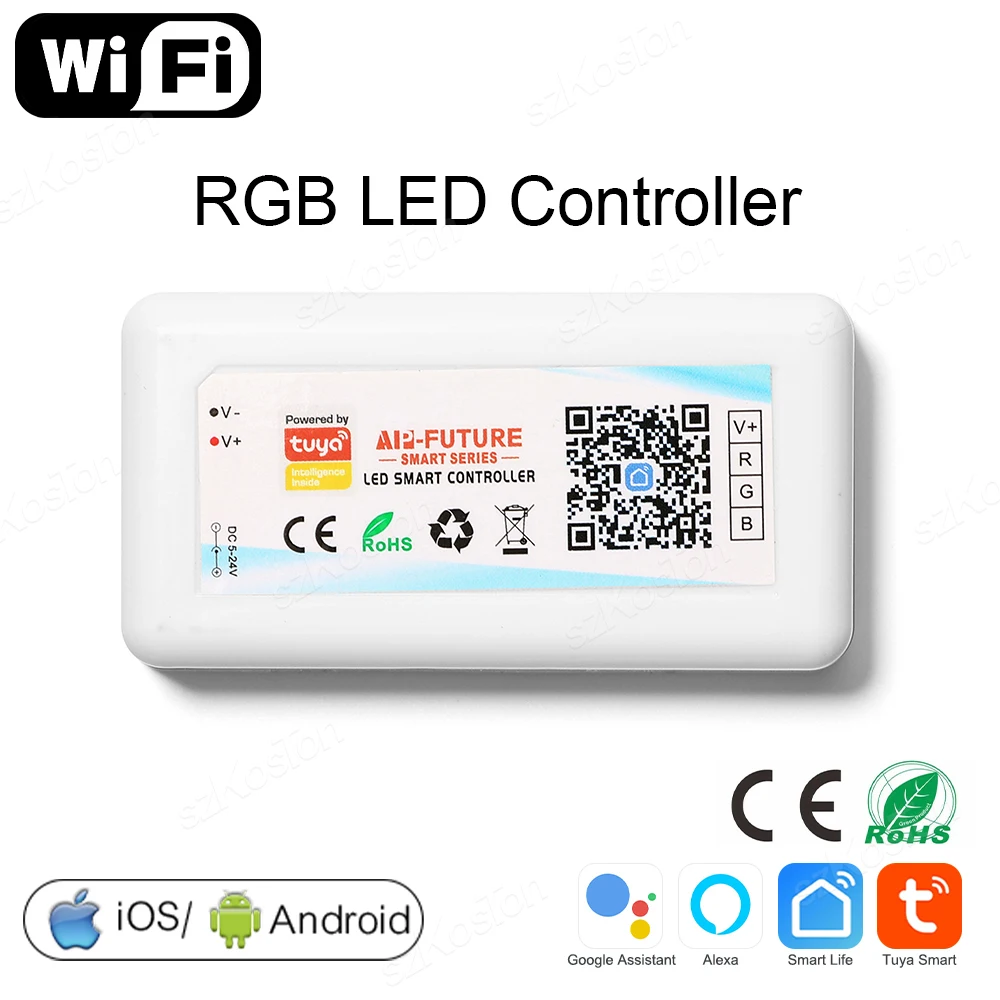 Tuya WiFi Smart LED-Controller DC5-24V Einfarbiger Dimmer CCT RGB RGBW RGBCCT LED-Streifen APP-Fernbedienung Kompatibel mit Alexa Google Home