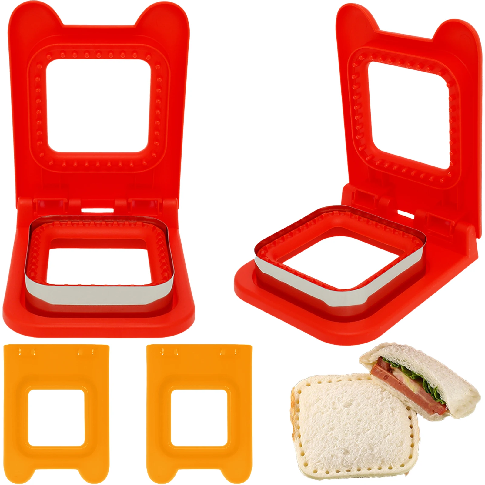 Stainless Steel Kids Sandwich Cutter and Sealer DIY Reusable Sandwich Cutter Pocket Sandwich Maker Kids Lunch Box