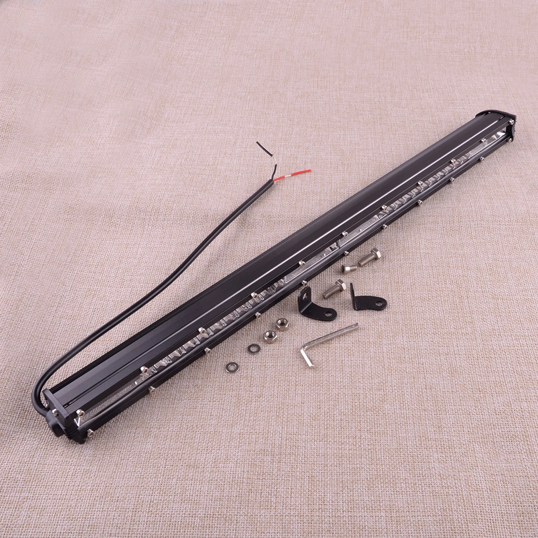 New 20'' 12-24V Universal Slim White LED Work Light Bar Lamp Single Row Spot Flood Combo Offroad Driving ATV SUV 4WD 6000K