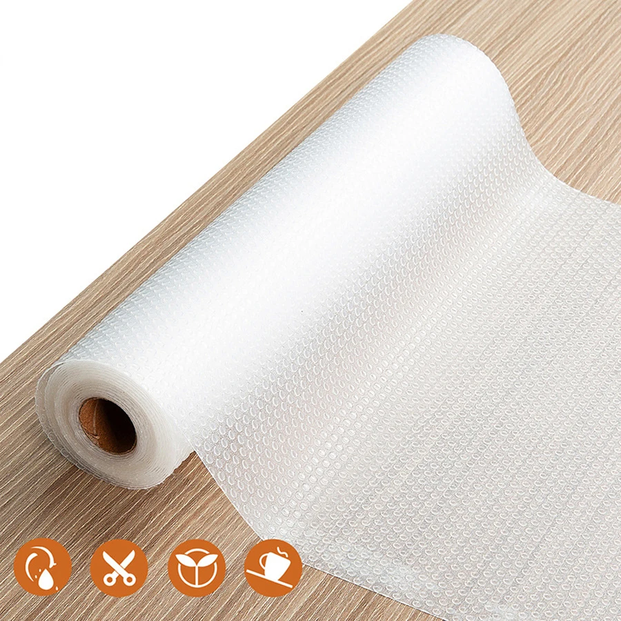 Anti Slip Drawer Pad/Anti Fouling Transparent Pad 300cm Long in Various Sizes Non Adhesive EVA Kitchen Cabinet Protection Pad