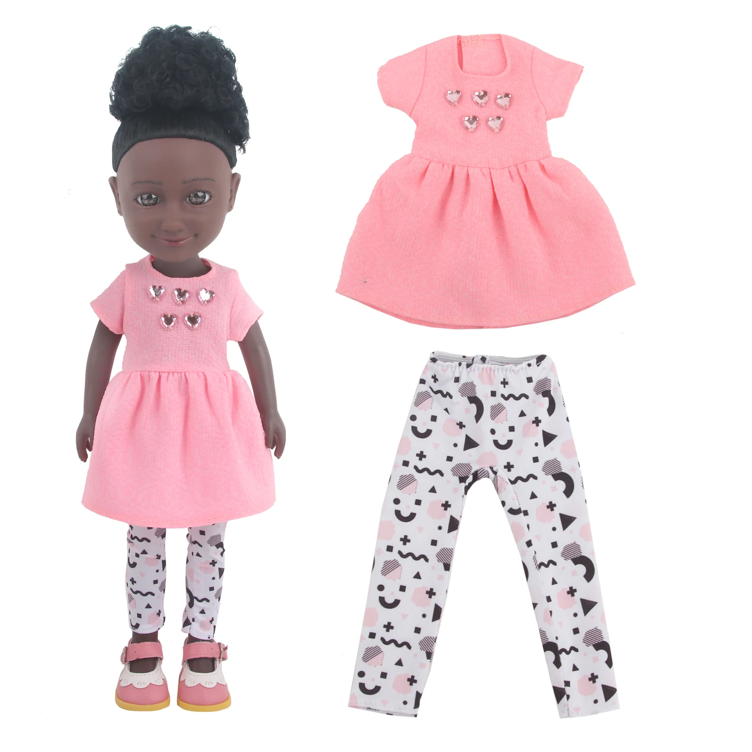 Vêtements de poupée pour bébé fille 30-35cm, robe de princesse à fleurs avec nœud papillon pour poupées noires américaines de 14 pouces pour poupées Nancy,Lisa,Paola Reina