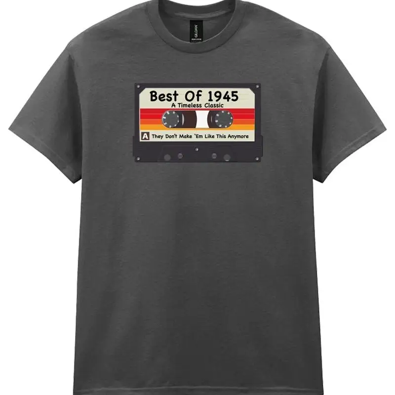 

Mens 80Th Birthday T Shirt Best Of 1945 Cassette Tape Music 80 Timeless Classic