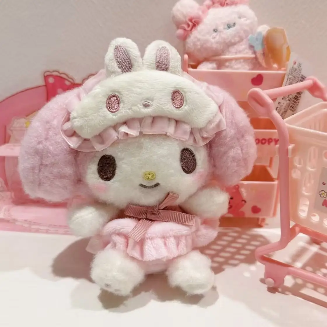 

Sanrio Eye Mask Pajamas Series MY MELODY Sweet Cute Plush Doll Keychain Backpack Accessories For Girlfriend Best Friends Gifts