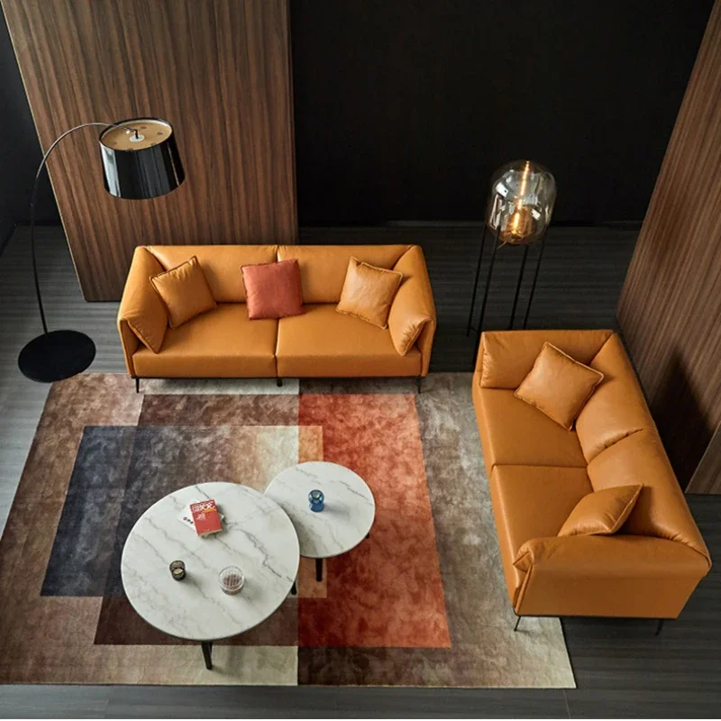 

Three People Minimalist Nordic Simple Straight Row Sofa Living Room Furniture