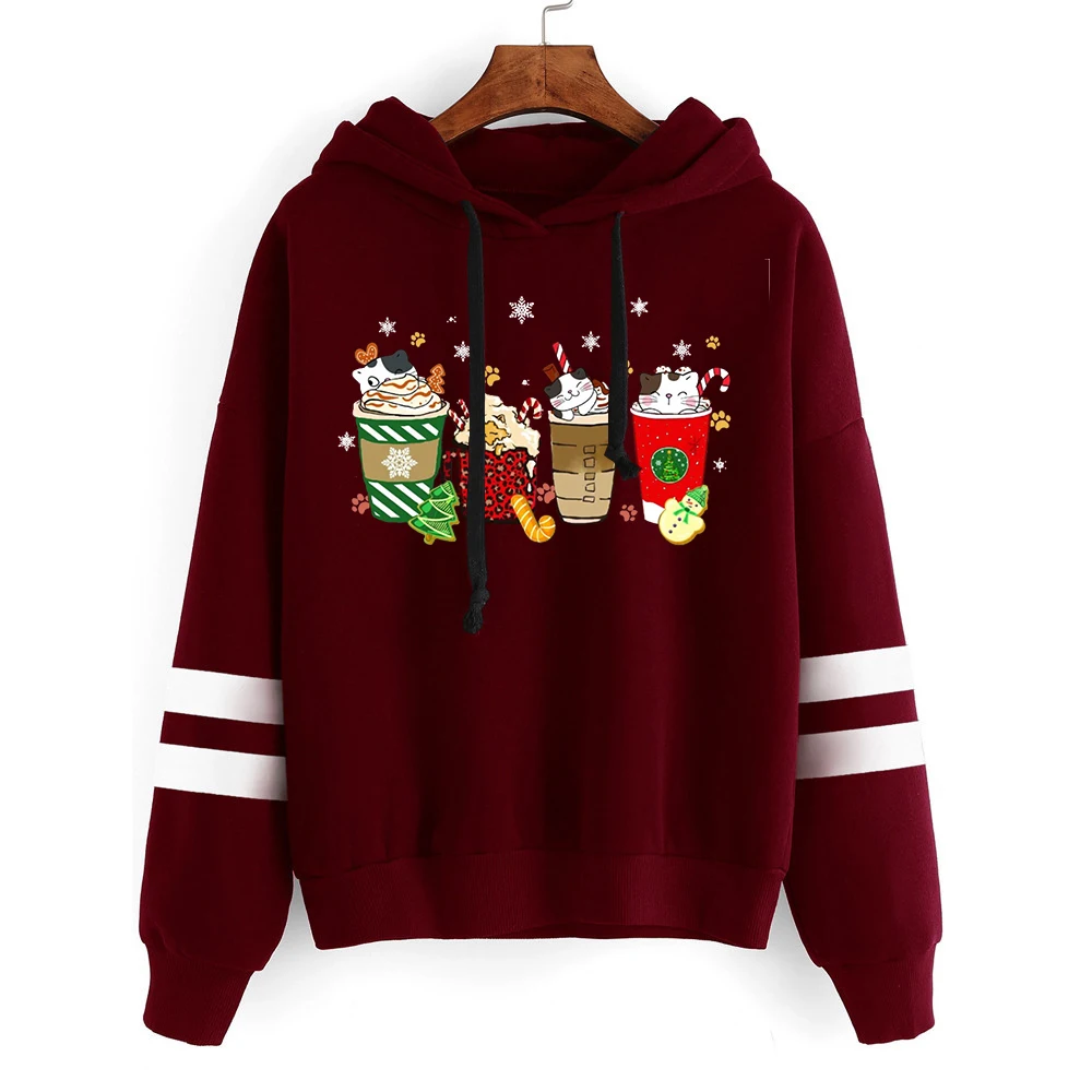 

Christmas Coffee Sweatshirt Christmas Cat Hoodies Christmas Latte Kawaii Clothes Xmas Coffee Lover Hoodie Clothes