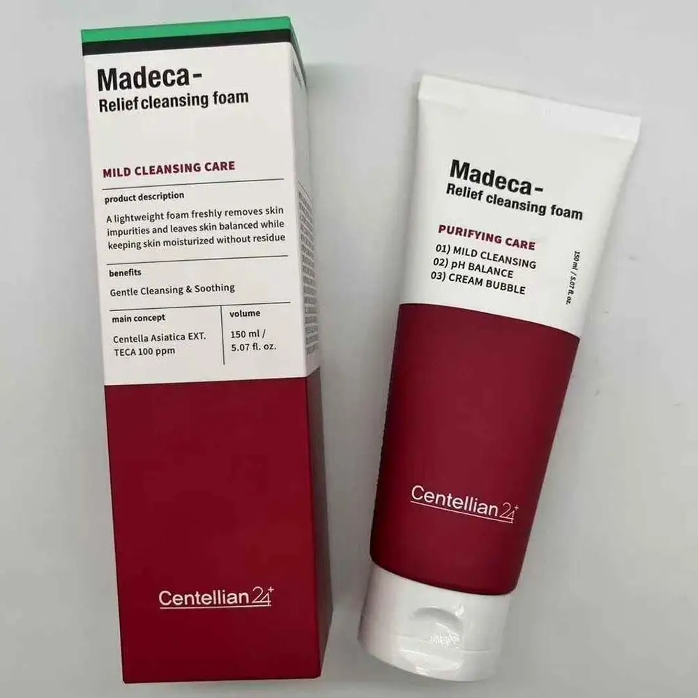 Korean 150ml Centella Madeca‑Relief‑Cleansing‑Foam Cream For Face Wash Purifying Care,Mild Cleaning,pH Balance Bubble Skincare