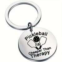 Pickleball Stainless Steel Keychain, Pickleball Athlete Gift, Season Gift, Coach Team Sports Game Gift