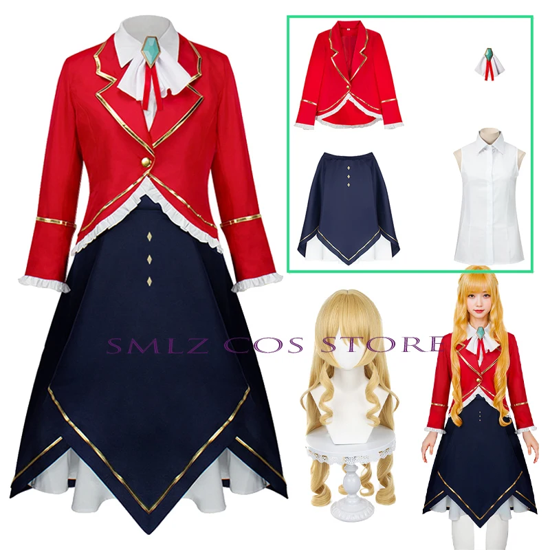 Claire Francois Cosplay Anime I'm in Love with the Villainess Rae Taylor Costume Wig Outfit Set Halloween Party Outfit for Women