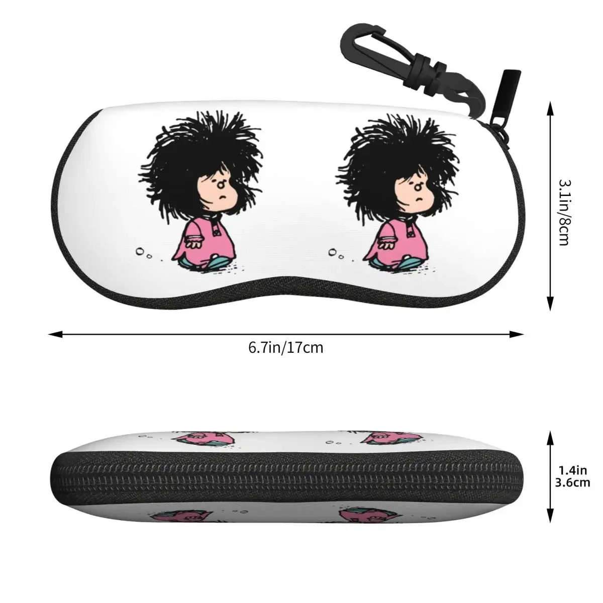 Custom Humor Manga Mafalda Shell Eyeglasses Case Women Men Cute Quino Argentina Cartoon Glasses Case Sunglasses Box Pouch