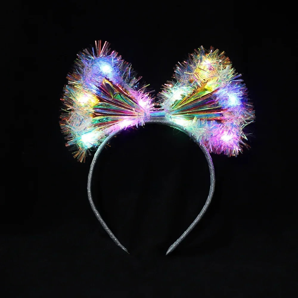 1pcs Women Girl Light Up Headband  Laser Hair Hoop Flash Glowing Hair Band for Nightclub Party Costume Headwear Wedding Festival