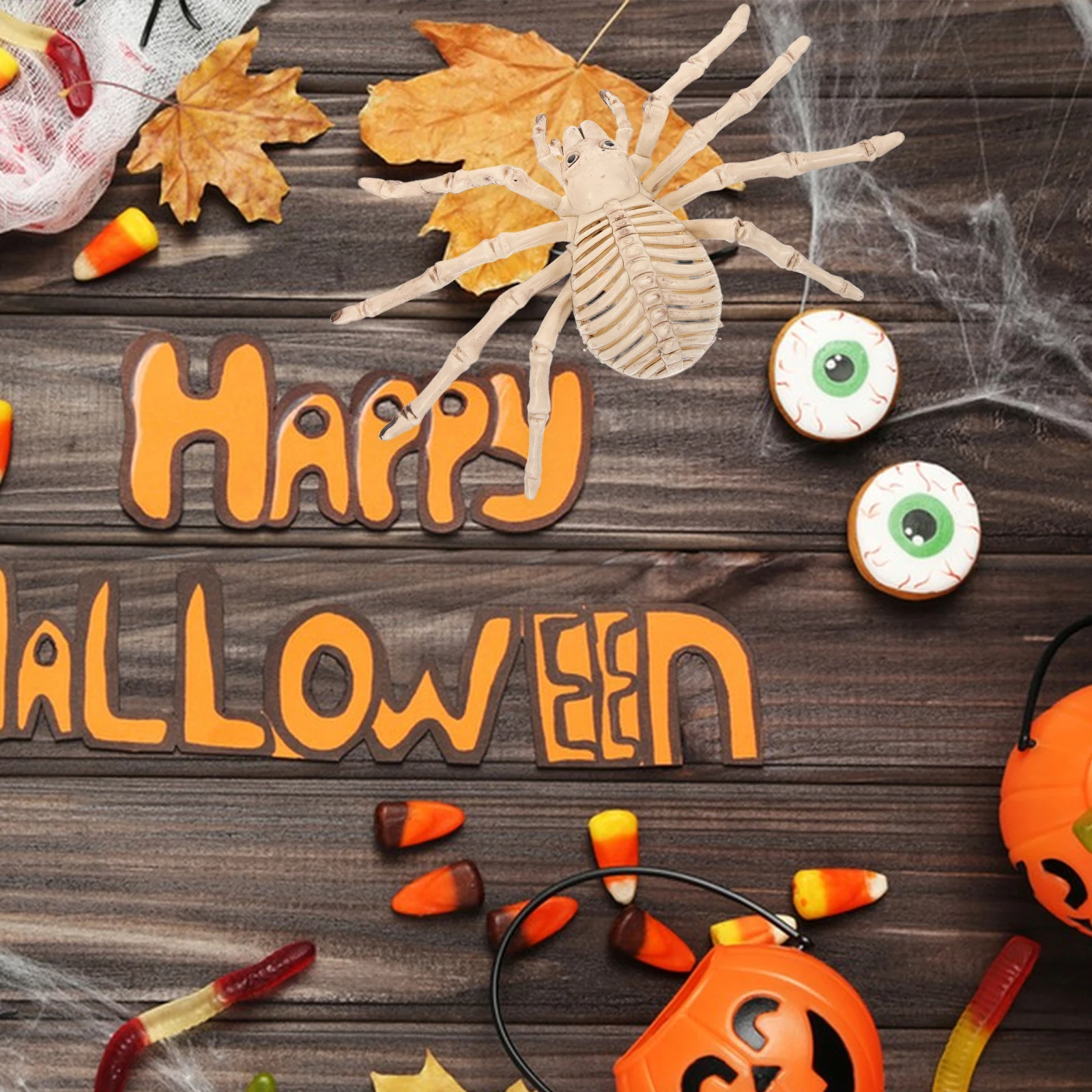 

1 шт., страшная пластиковая кость паука, украшение в виде черепа на Хэллоуин для дома с привидениями, реквизит для вечеринки, кость паука