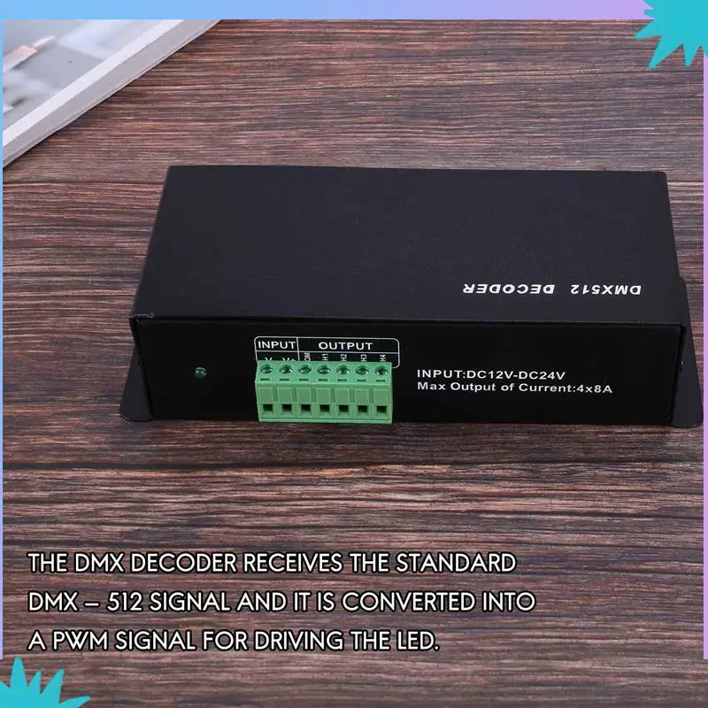 ABZW 2X DMX 512 4CH X 8A décodeur LED de contrôle 4 canaux pilote RGBW LED bande DC 12V - 24V