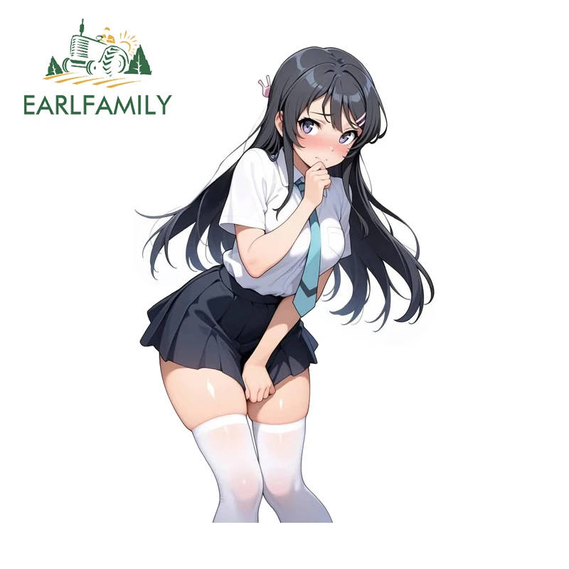 

EARLFAMILY Uniform Loli Mai Sakurajima Car Stickers Shy Girl Tumbler Waterproof Decal Fashion Vinyl Material Occlusion Scratch