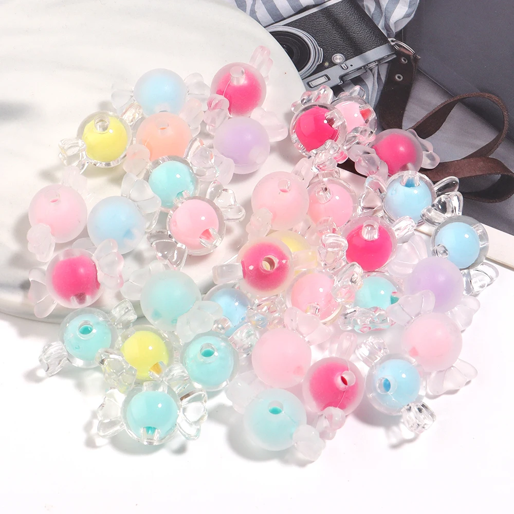 50-100pcs/lot Transparent Colorful Candy Acrylic Beads Loose Spacer Beads For DIY Jewelry Making Bracelet Necklace Accessories - view 5