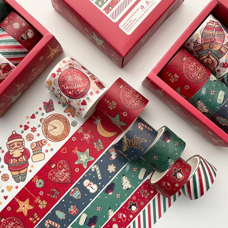 christmas washi tape set holiday gift decoration masking tape washitapes washi stickers tapes scrapbook journaling supplies