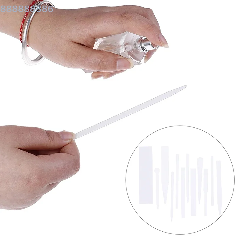 100pcs Perfume Aromatherapy Perfume Essential Oils Tester Strips Fragrance Disposable White Smell Paper Paper Strips Test Paper
