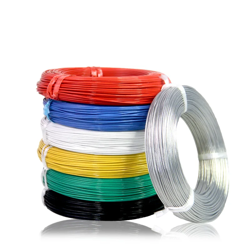 Ptfe Wire Silver Plating Copper Electric Cable 200℃ 0.2-10mm2 Cable24/22/20/18/17/15/13/11/9/7AWG Ground Induction Coil FF46-1/2