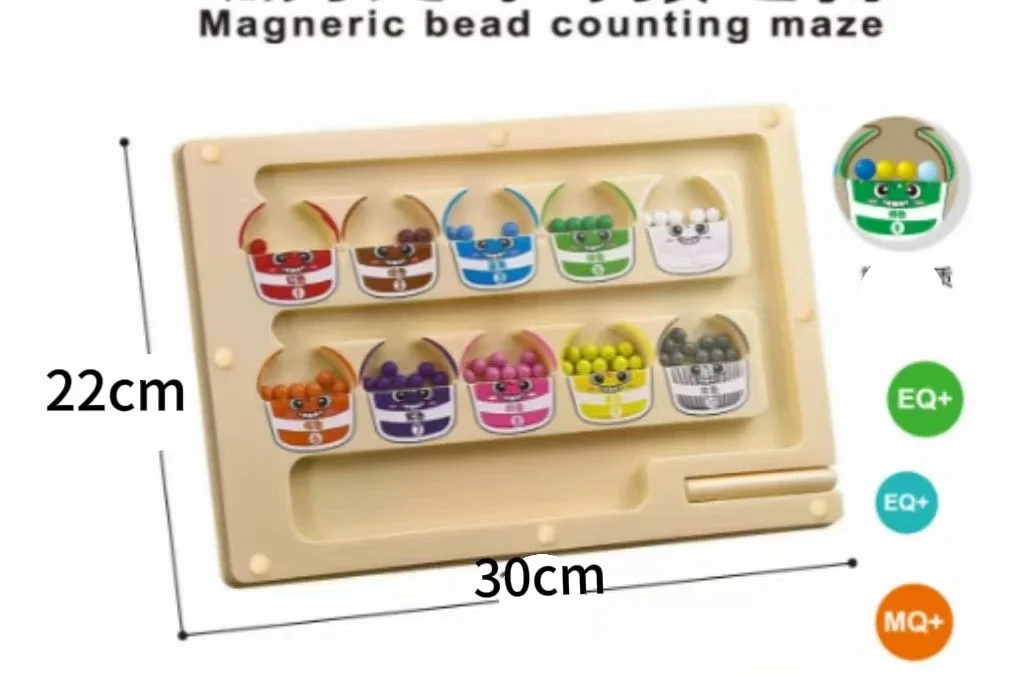 Children Montessori Wooden Toys Magnetic Maze Sorting Game Toddlers Board Color Number Matching Learning Education Toys for Kids