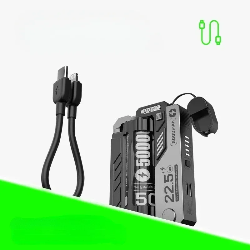 5000mAh 22.5W Fast Charging Power Bank Removable Replaceable Battery Pack External Battery Charger for IPhone Samsung Xiaomi