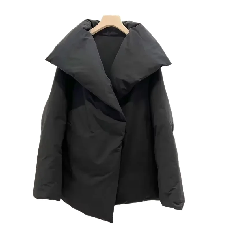 Piumino invernale spesso con bottoni nascosti Piumino caldo e sciolto per donna