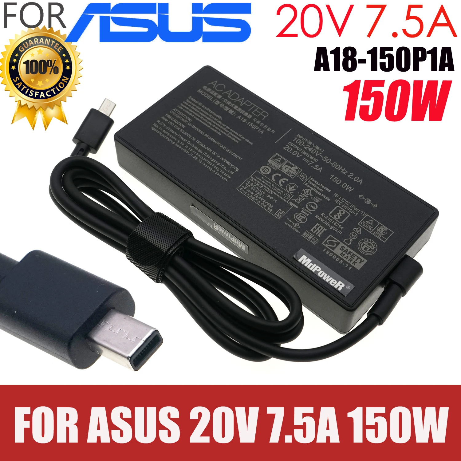 

20V 7.5A 150W AC Adapter Charger For ASUS ROG Zephyrus V16 V3607 V3607VJ V3607VU A24-150P1A Gaming Laptop power supply USB Tip