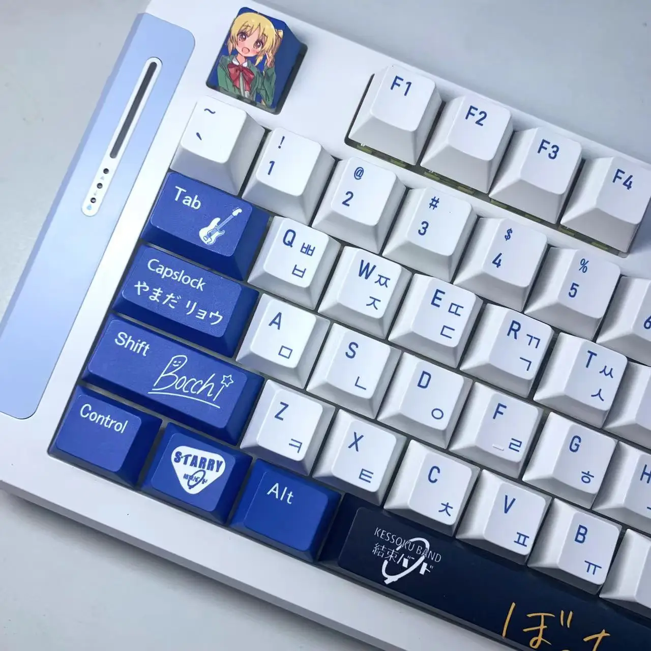 Imagem -01 - Keycap Coreano Becchi The Rock Keycaps Anime Yamada Ryo Tema 138 Teclas Pbt Corante Subbed dos Desenhos Animados Tampas de Chave de Jogos para Layout Ansi keycap coreano becchi the rock keycaps anime yamada ryo tema 138 teclas pbt corante subbed dos desenhos animados tampas de chave de jogos para layout ansi 01
